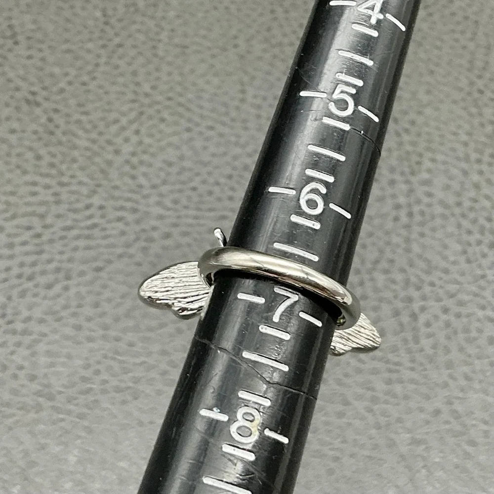 Ring Size 7 Chicos Silver‎ Tone Black Glass Bee Cocktail Womens Fashion Jewelry
